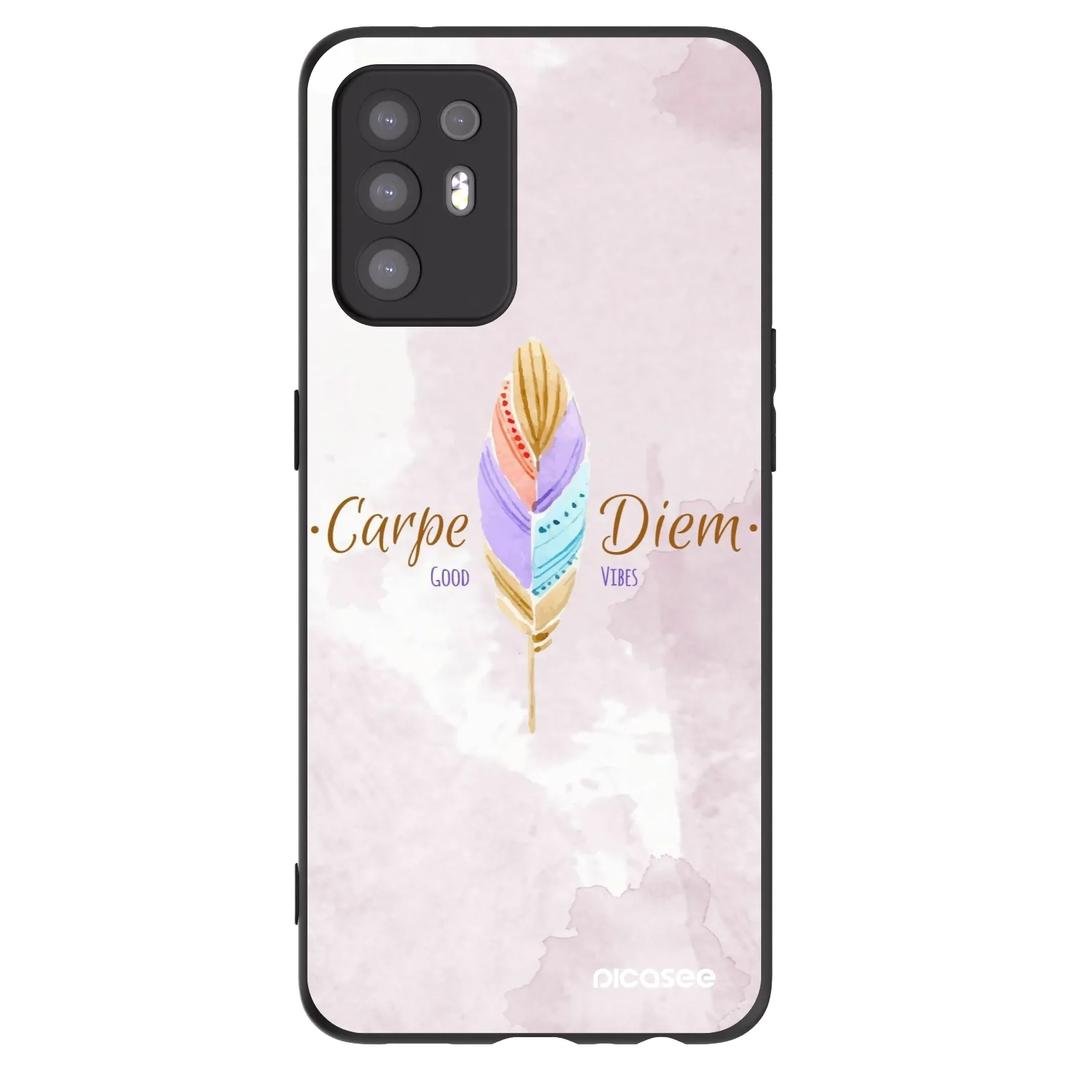 Picasee husă neagră din silicon pentru OPPO A94 5G - Carpe Diem