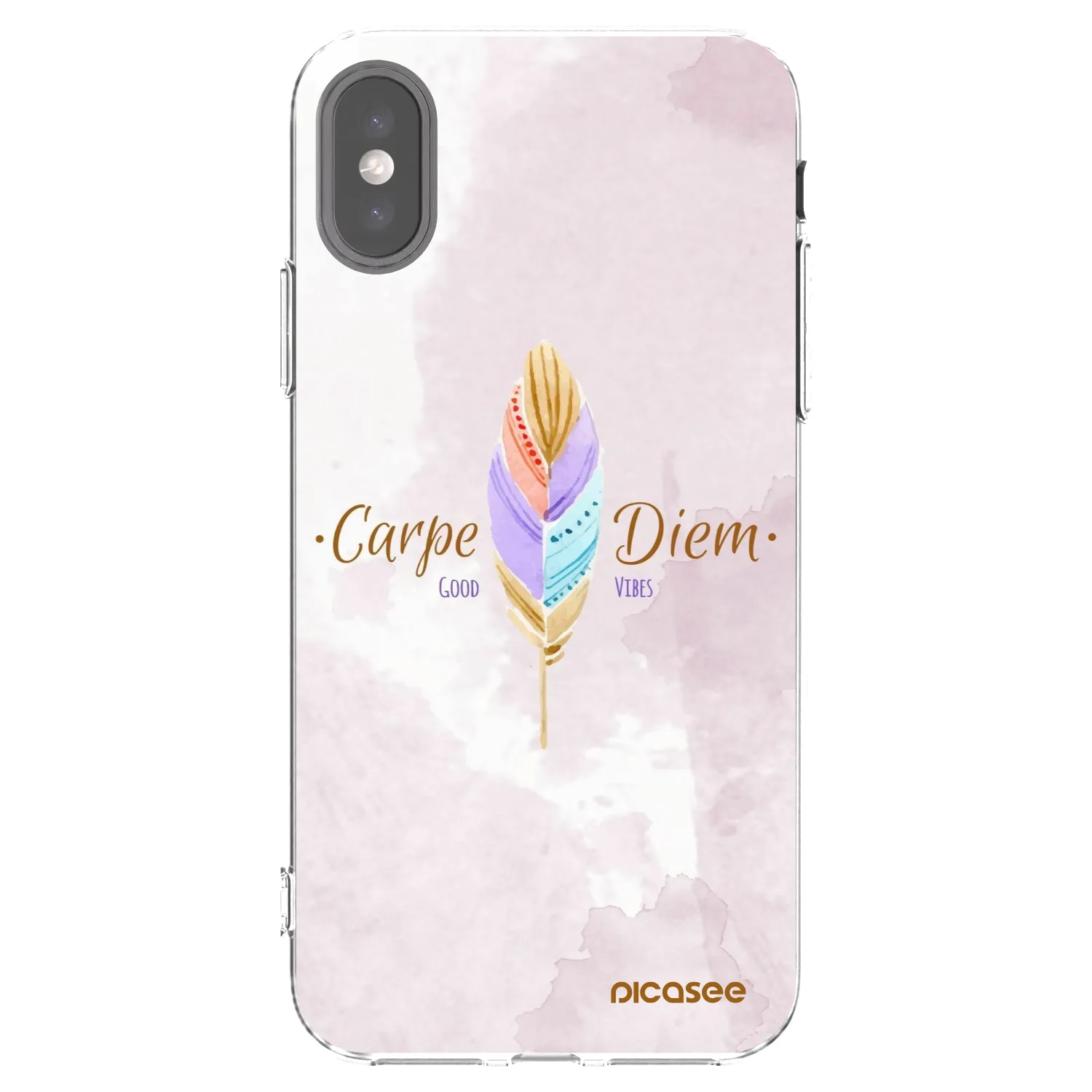 Picasee husă transparentă din silicon pentru Apple iPhone X/XS - Carpe Diem