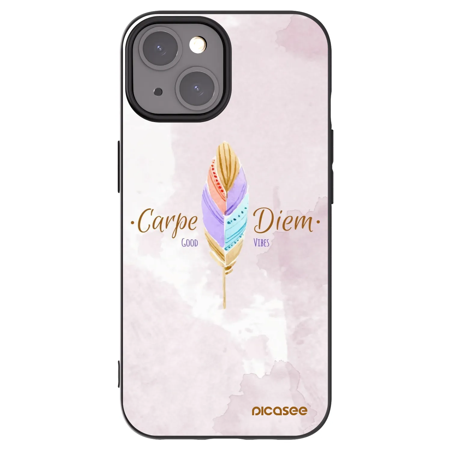 Picasee husă neagră din silicon pentru Apple iPhone 15 - Carpe Diem