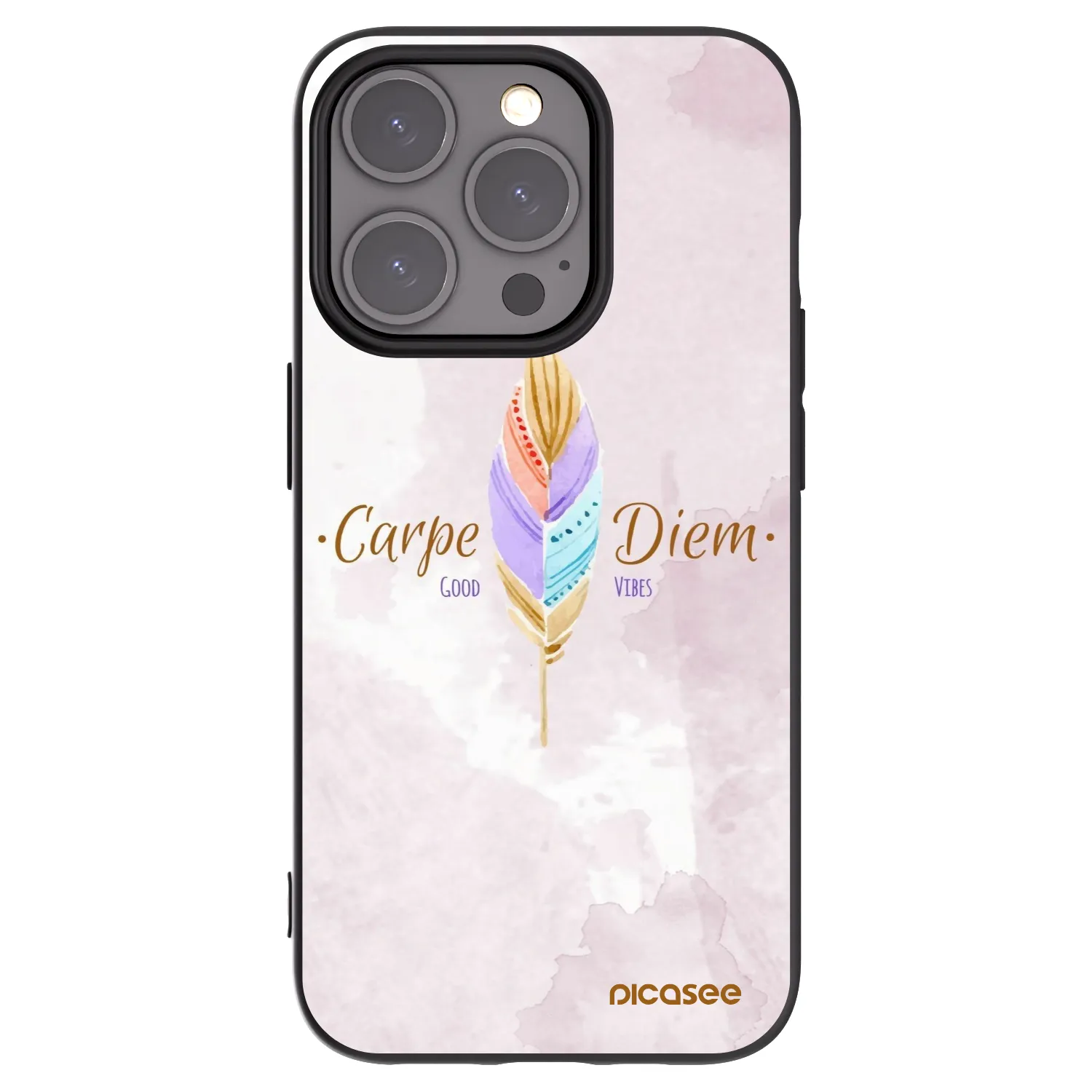 Picasee husă neagră din silicon pentru Apple iPhone 15 Pro - Carpe Diem