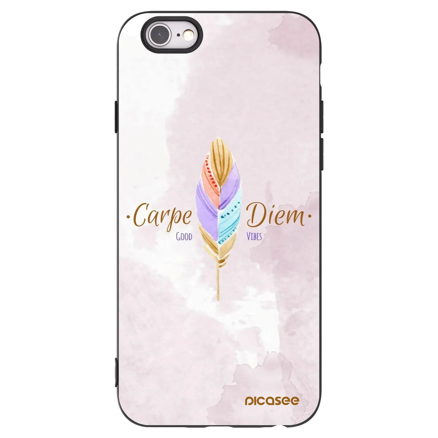 Picasee husă neagră din silicon pentru Apple iPhone 6/6S - Carpe Diem