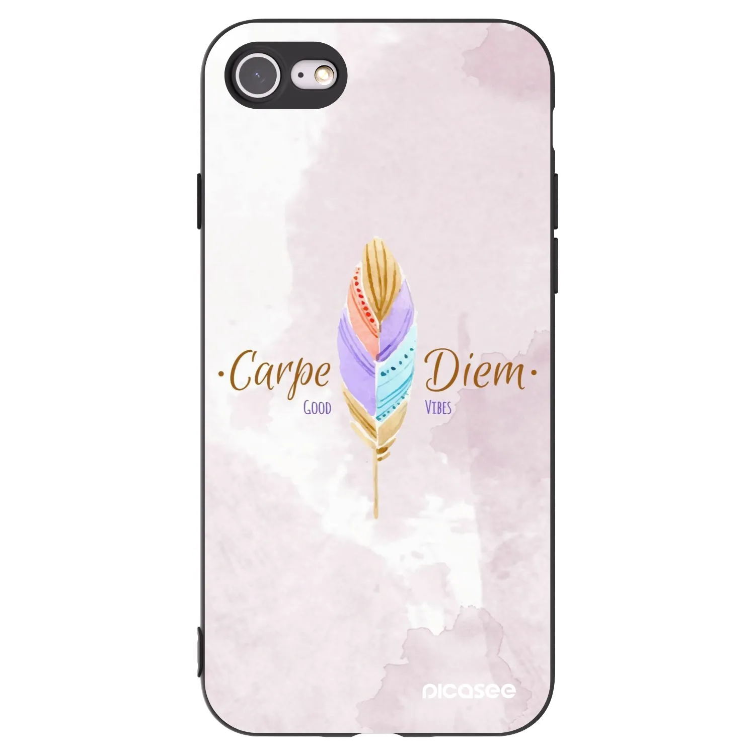 Picasee husă neagră din silicon pentru Apple iPhone 7 - Carpe Diem