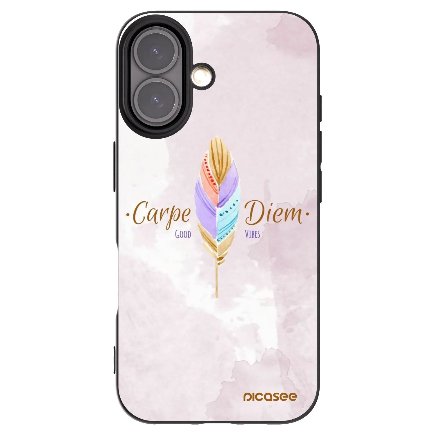 Picasee husă neagră din silicon pentru Apple iPhone 16 - Carpe Diem