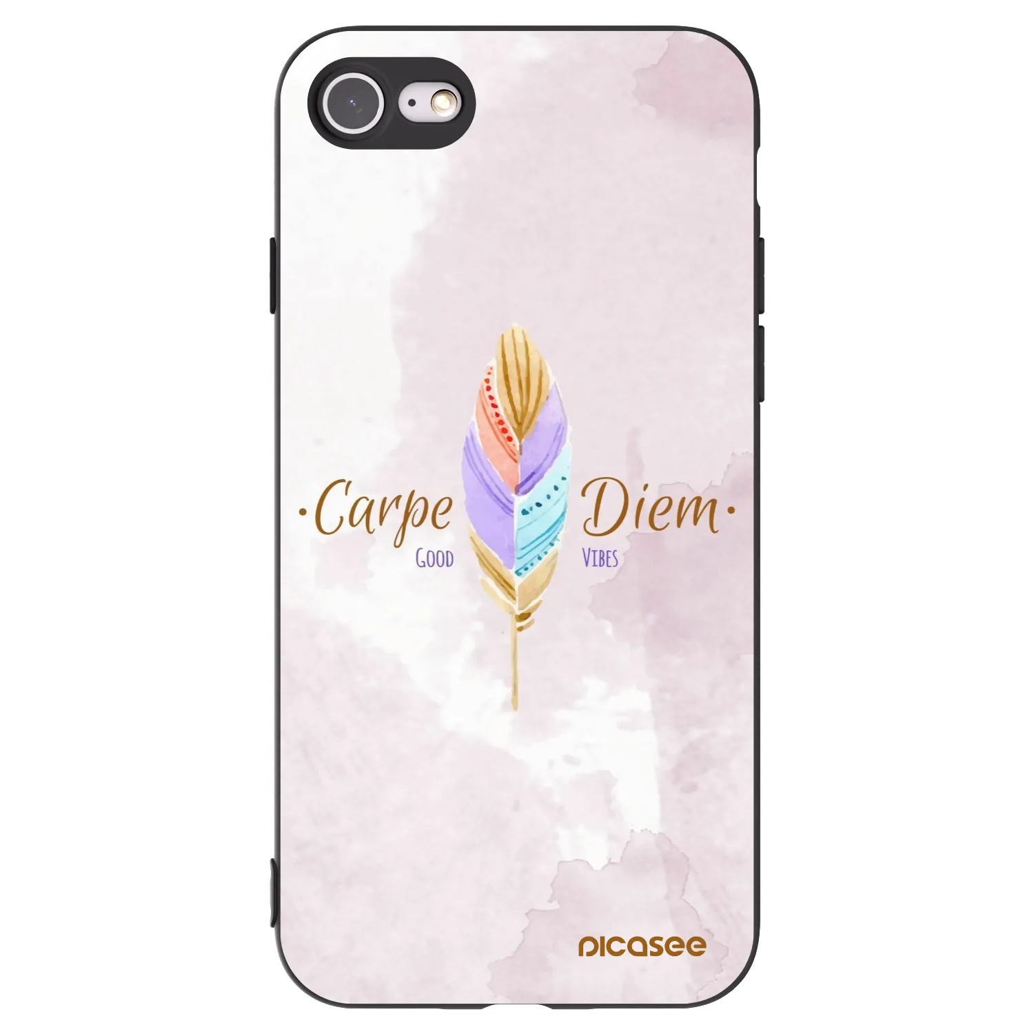 Picasee husă neagră din silicon pentru Apple iPhone 8 - Carpe Diem