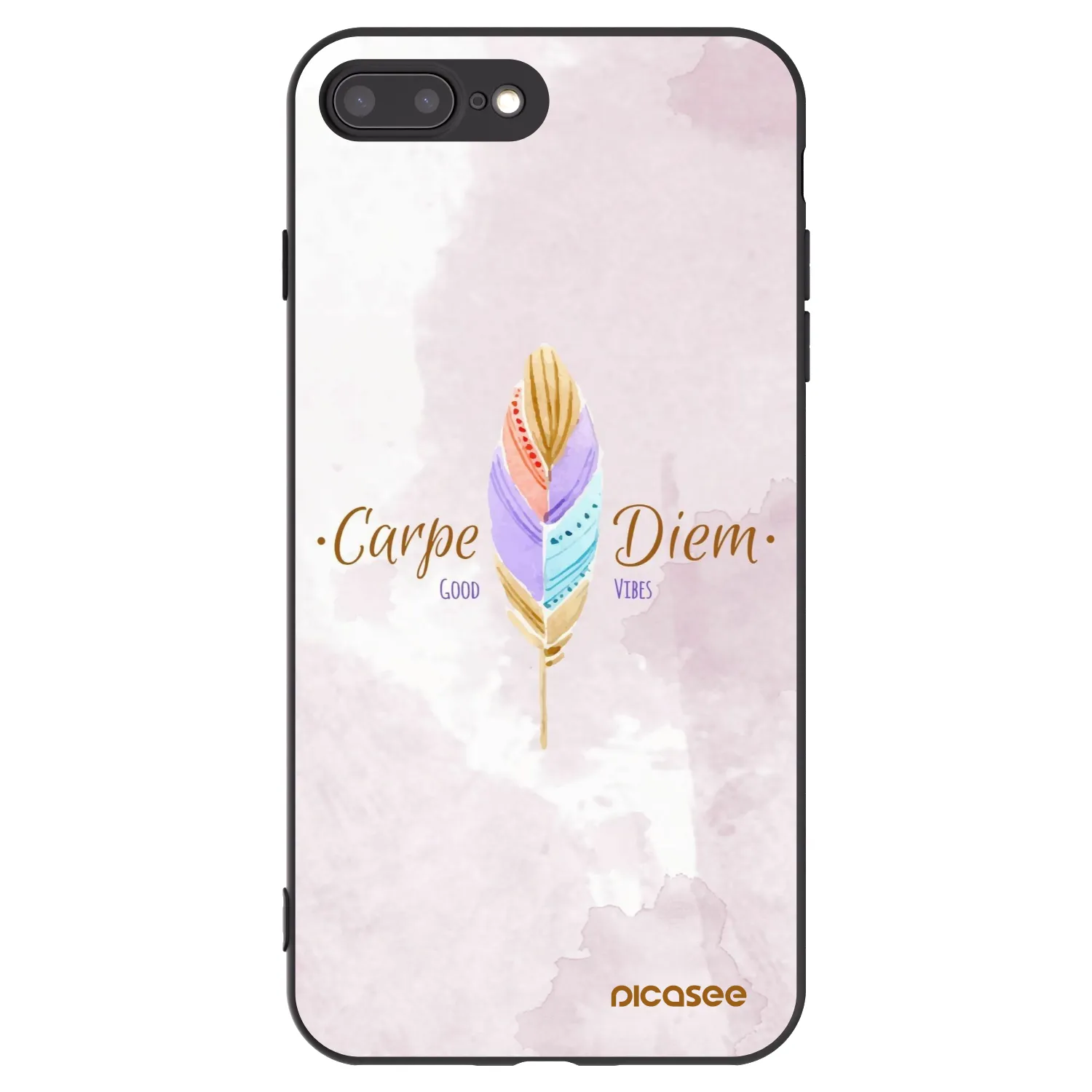 Picasee husă neagră din silicon pentru Apple iPhone 8 Plus - Carpe Diem