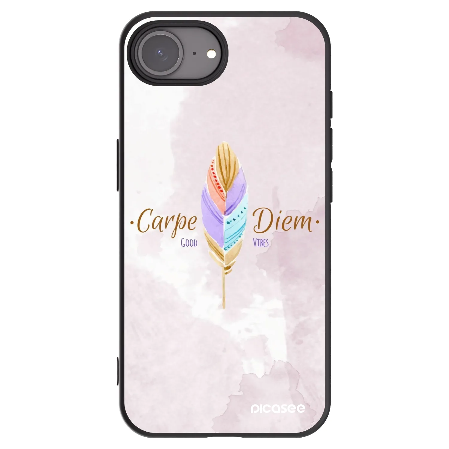 Picasee husă neagră din silicon pentru Apple iPhone 16e - Carpe Diem