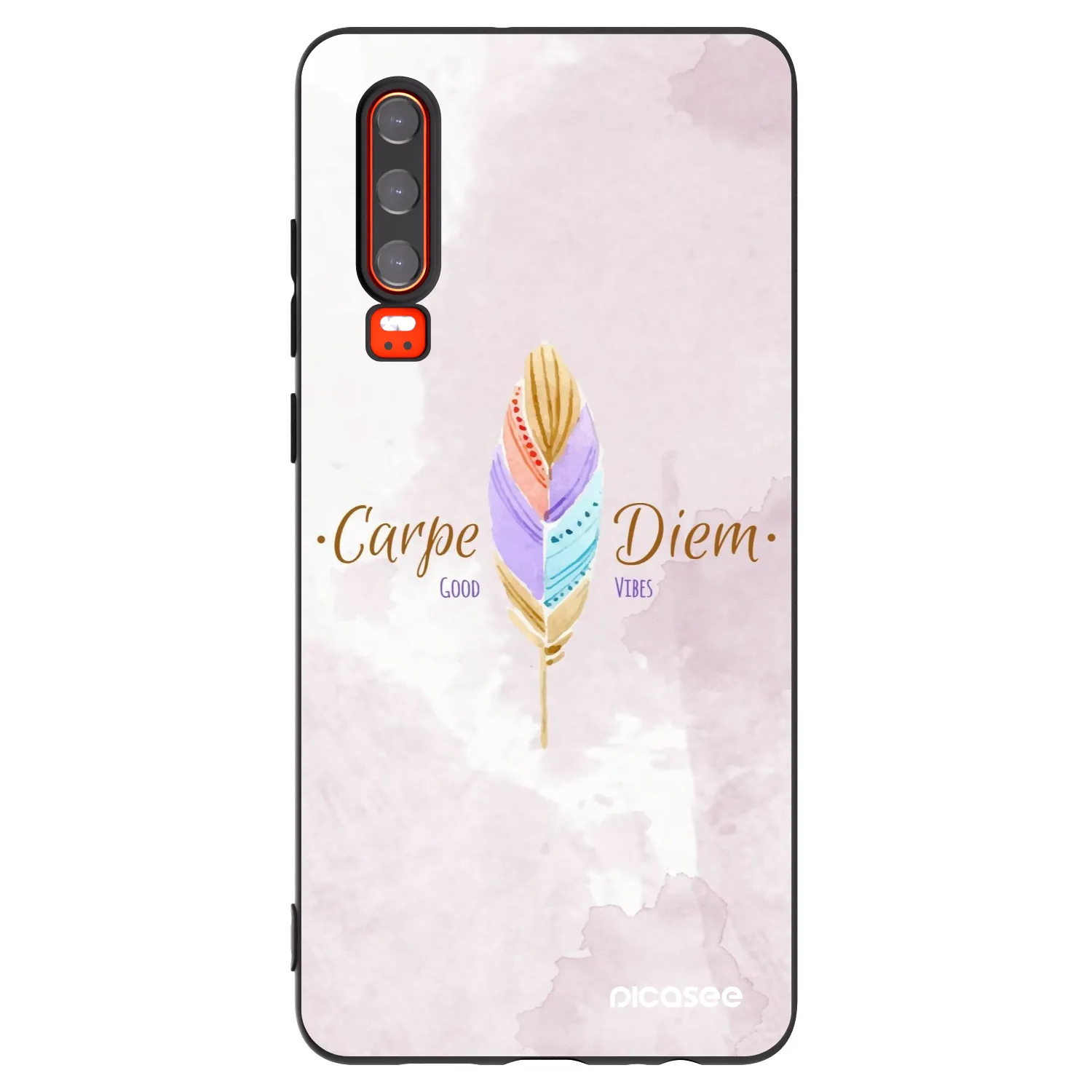 Picasee husă neagră din silicon pentru Huawei P30 - Carpe Diem