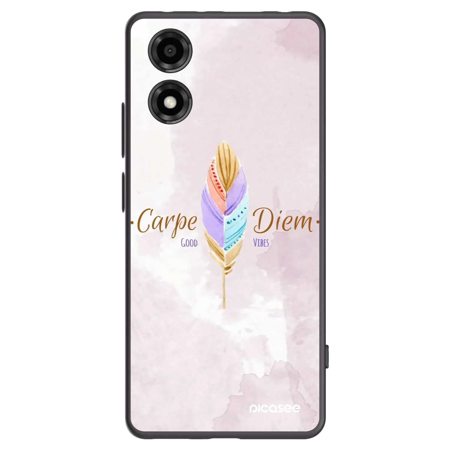 Picasee husă neagră din silicon pentru Motorola Moto E14 - Carpe Diem