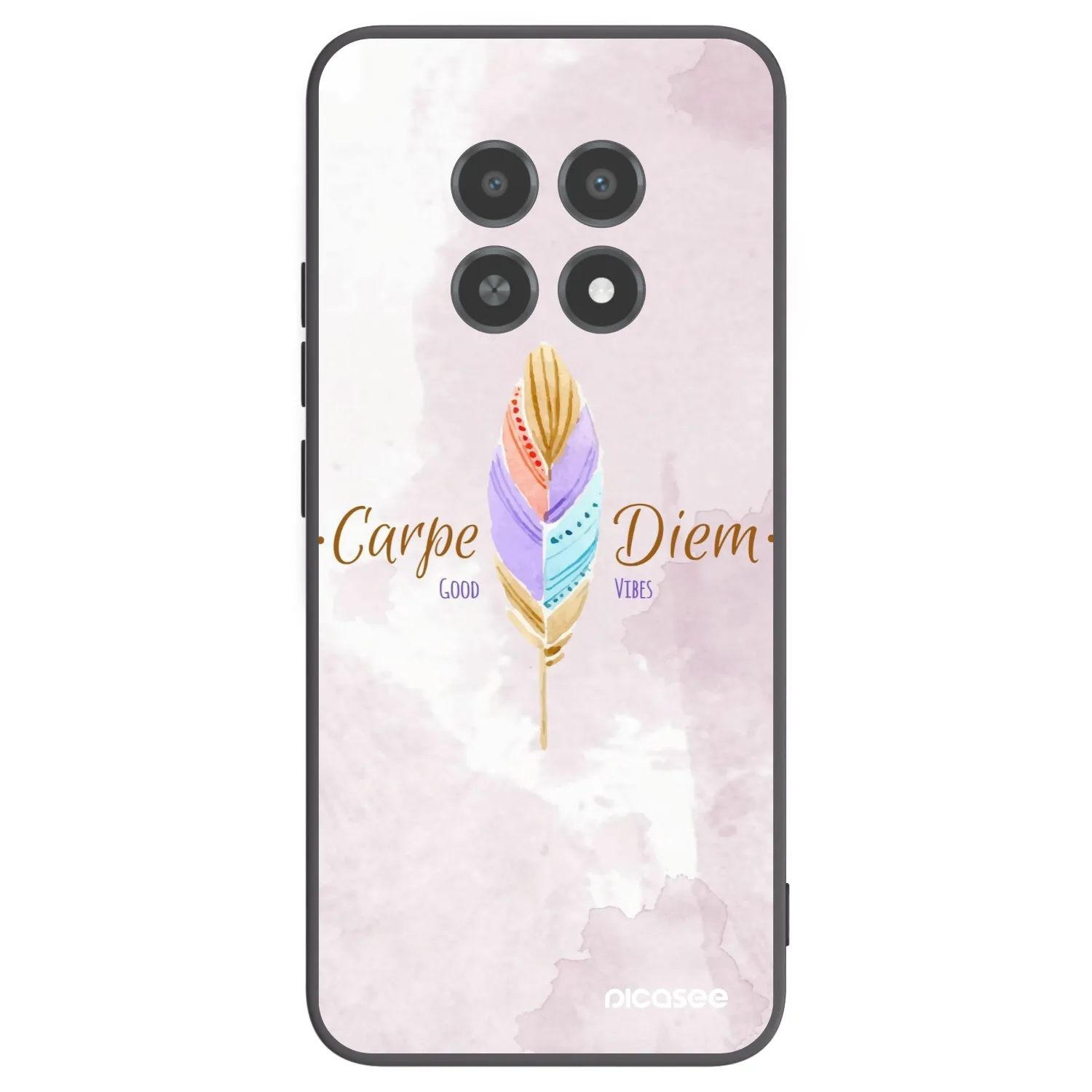 Picasee husă neagră din silicon pentru Realme 12X - Carpe Diem