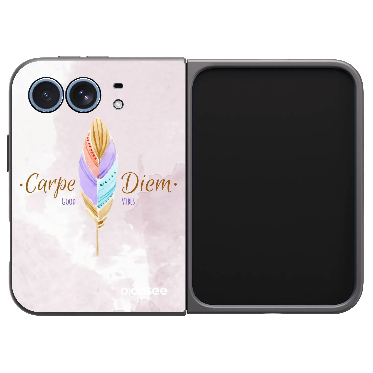 Picasee husă neagră din silicon pentru Apple iPhone Duo - Carpe Diem