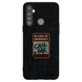 Picasee husă neagră din silicon pentru Realme 5 - EMERGENCY