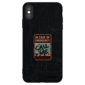 Picasee husă neagră din silicon pentru Apple iPhone XS Max - EMERGENCY