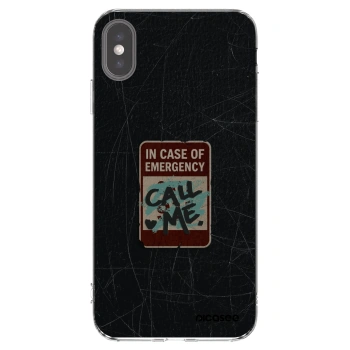 Picasee husă transparentă din silicon pentru Apple iPhone XS Max - EMERGENCY