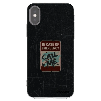 Picasee husă transparentă din silicon pentru Apple iPhone X/XS - EMERGENCY