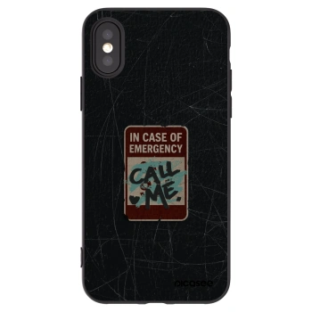 Picasee husă neagră din silicon pentru Apple iPhone X/XS - EMERGENCY