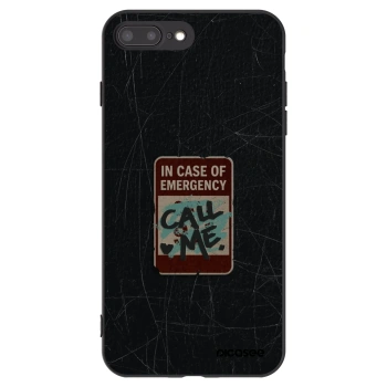 Picasee husă neagră din silicon pentru Apple iPhone 7 Plus - EMERGENCY