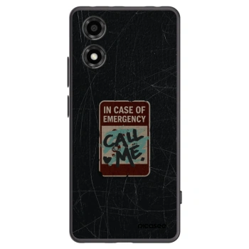 Picasee husă neagră din silicon pentru Motorola Moto E14 - EMERGENCY
