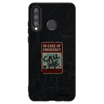 Picasee husă neagră din silicon pentru Huawei P30 Lite - EMERGENCY