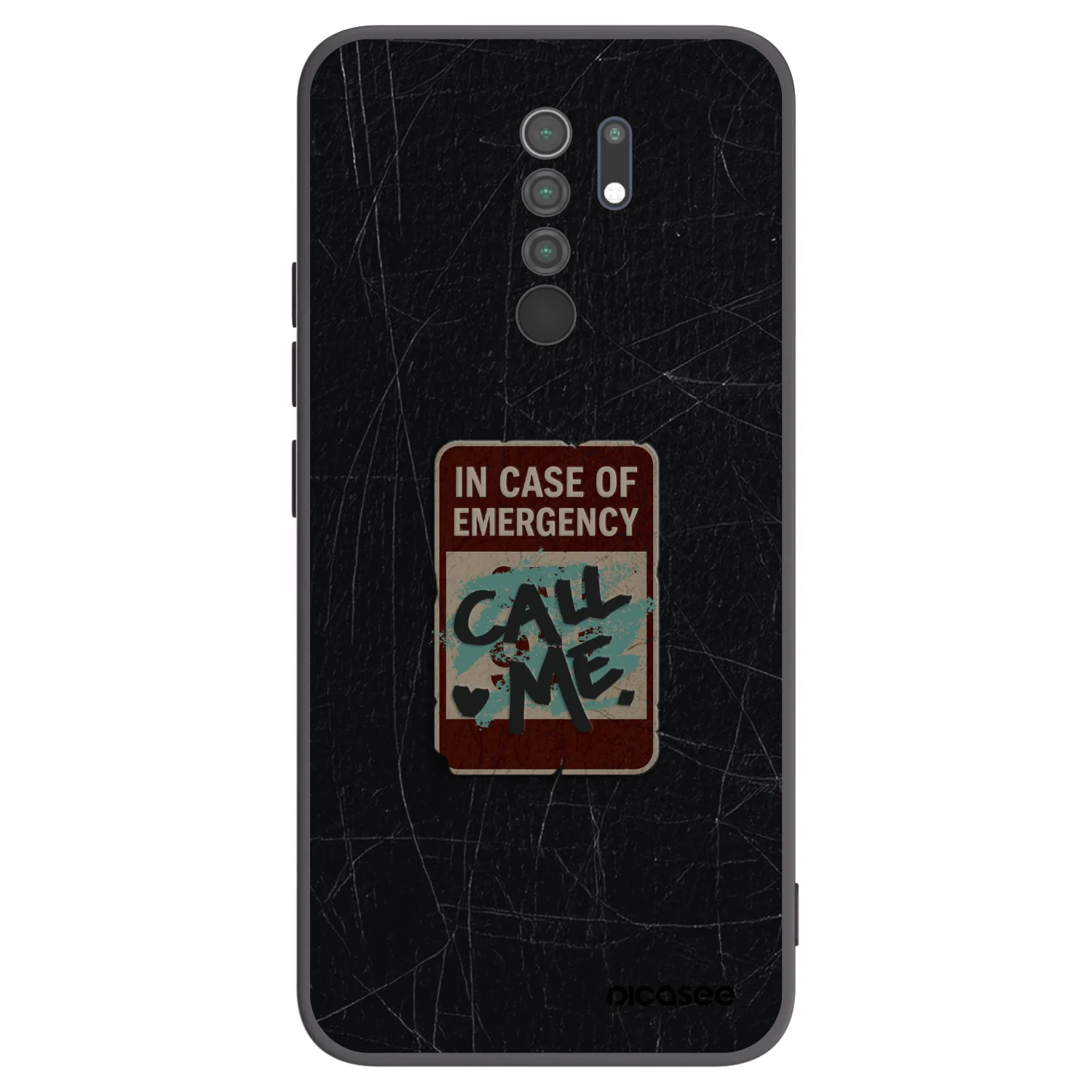 Picasee husă neagră din silicon pentru Xiaomi Redmi 9 - EMERGENCY