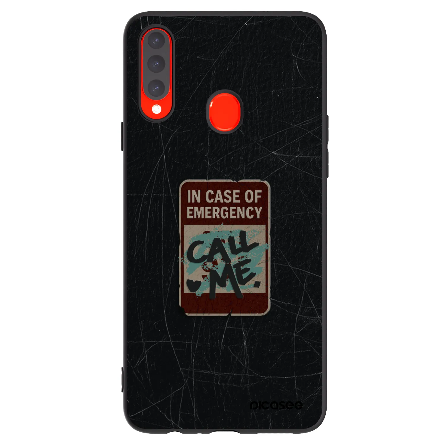 Picasee husă neagră din silicon pentru Samsung Galaxy A20s - EMERGENCY