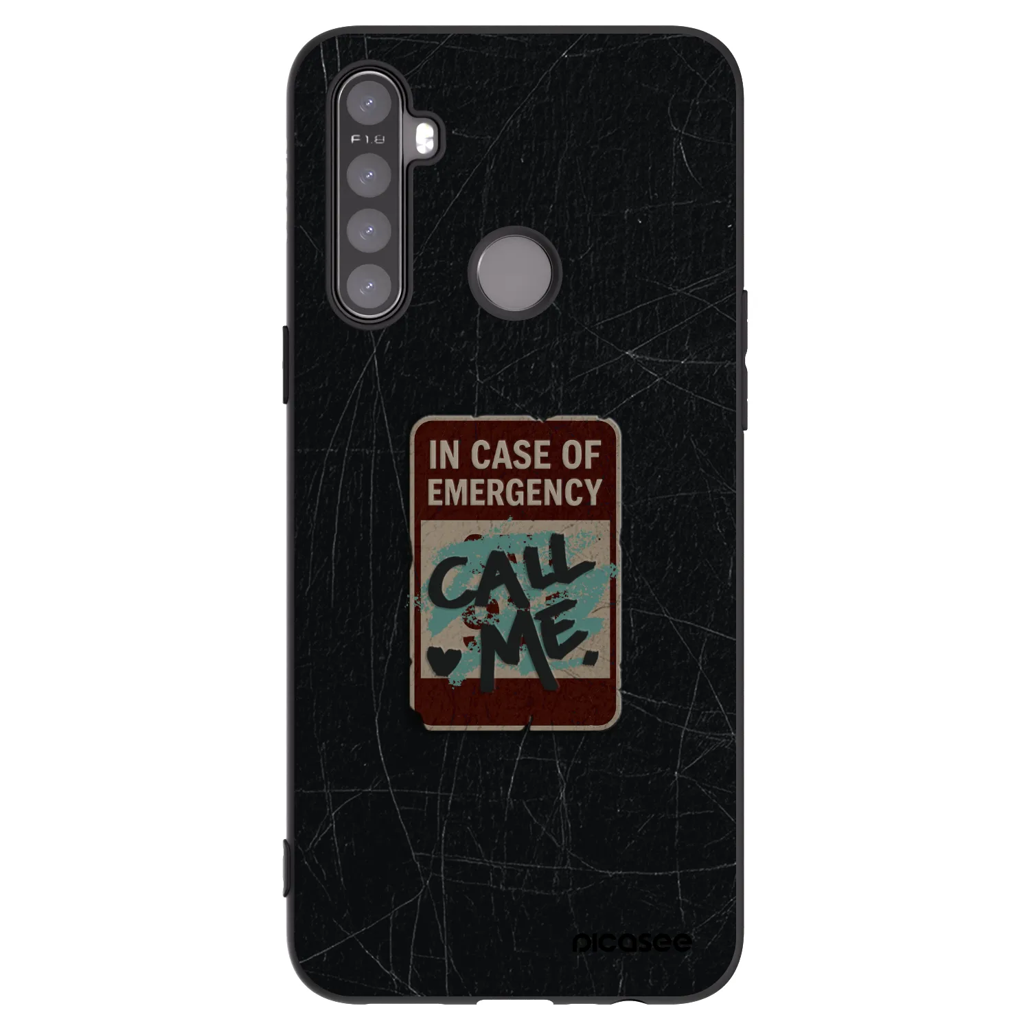 Picasee husă neagră din silicon pentru Realme 5 - EMERGENCY