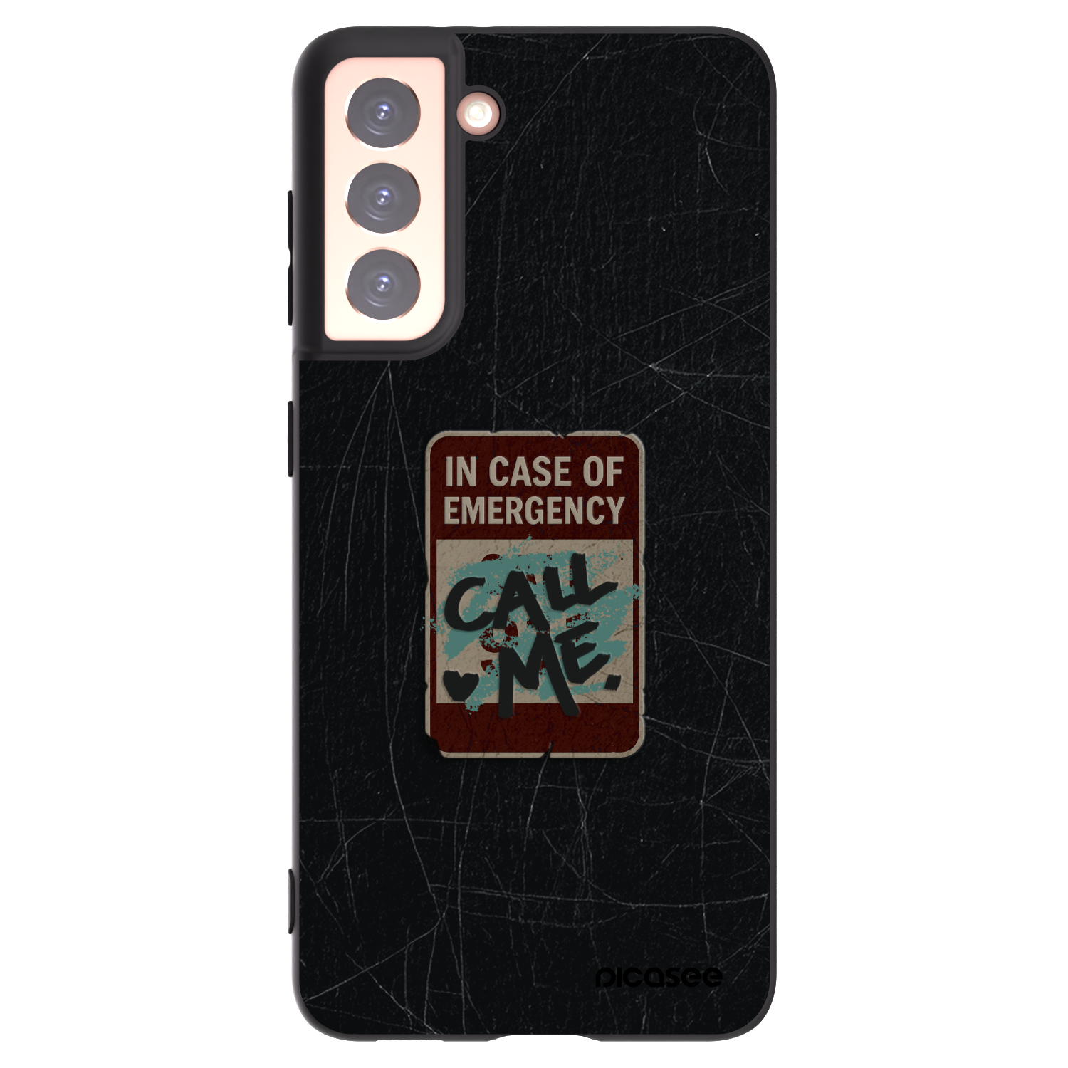 Picasee husă neagră din silicon pentru Samsung Galaxy S21 5G G991B - EMERGENCY