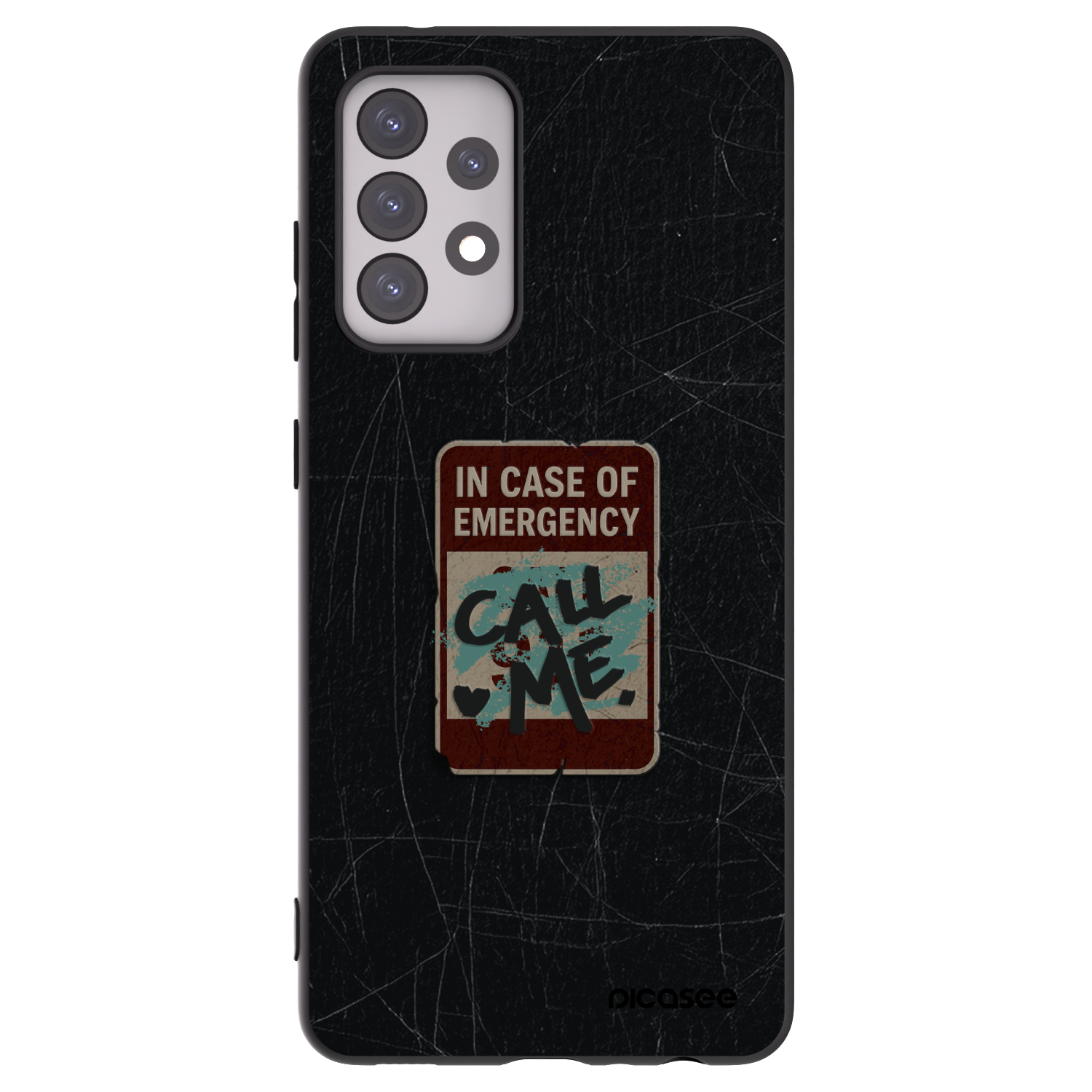 Picasee husă neagră din silicon pentru Samsung Galaxy A52s 5G A528B - EMERGENCY