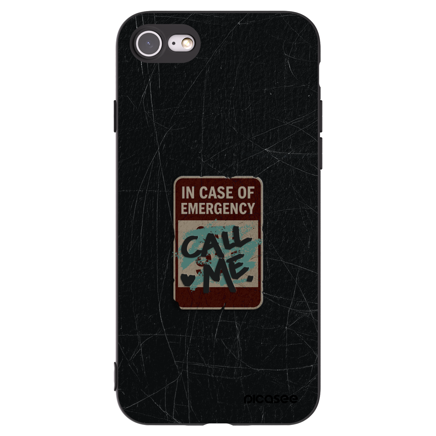 Picasee husă neagră din silicon pentru Apple iPhone SE 2022 - EMERGENCY