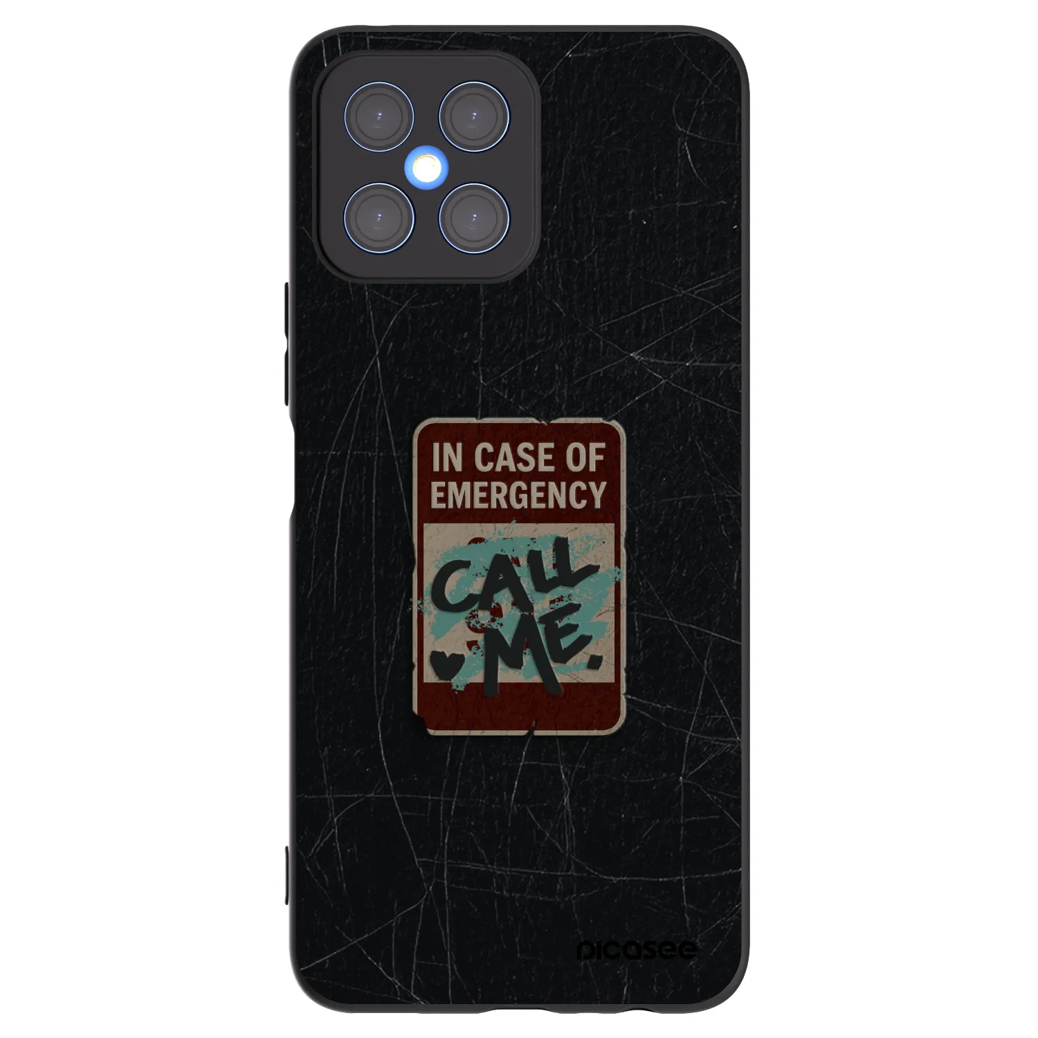 Picasee husă neagră din silicon pentru Honor X8 4G - EMERGENCY