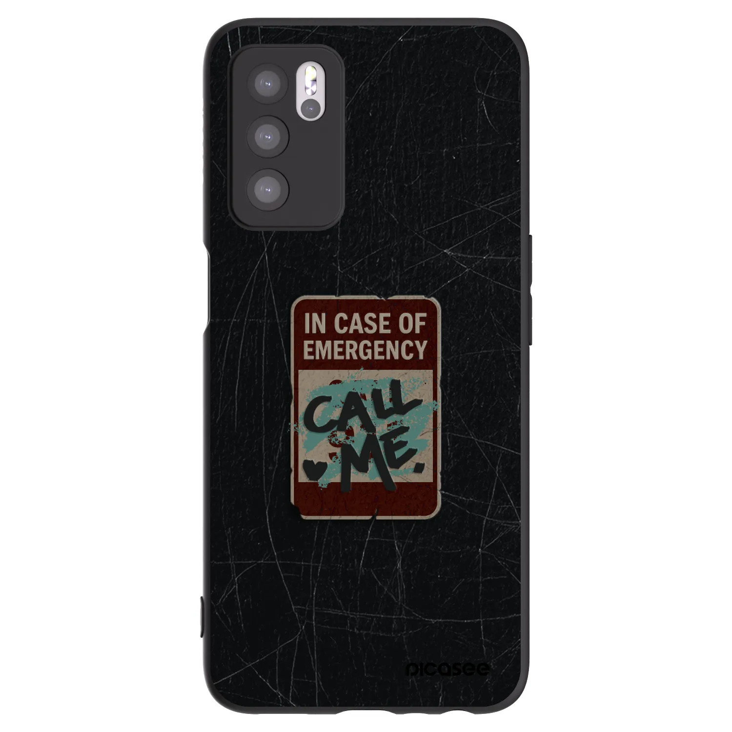 Picasee husă neagră din silicon pentru OPPO A16s - EMERGENCY