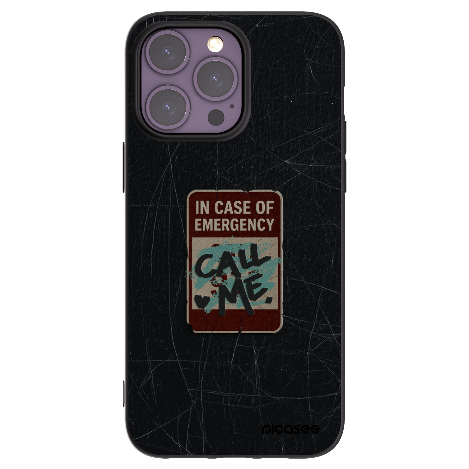 Picasee husă neagră din silicon pentru Apple iPhone 14 Pro Max - EMERGENCY