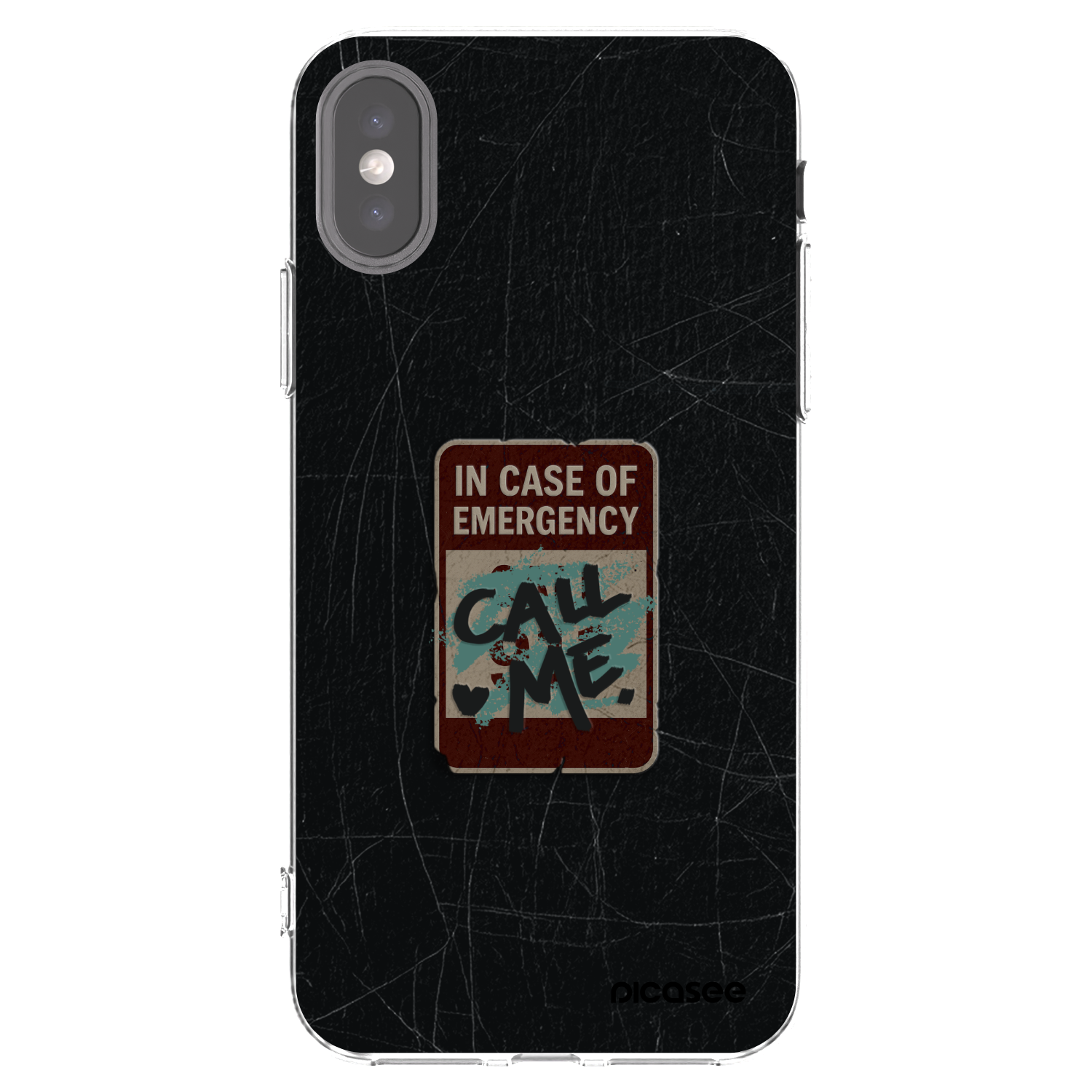Picasee husă transparentă din silicon pentru Apple iPhone X/XS - EMERGENCY