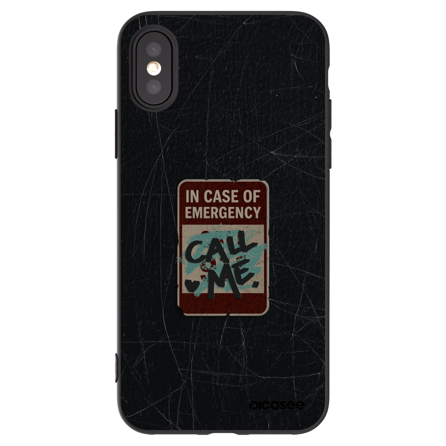 Picasee husă neagră din silicon pentru Apple iPhone X/XS - EMERGENCY