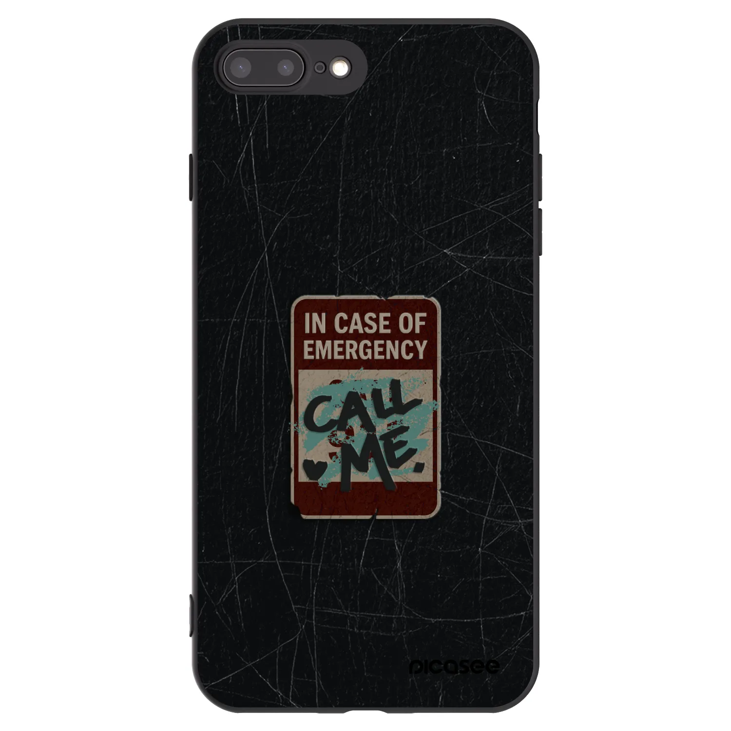 Picasee husă neagră din silicon pentru Apple iPhone 7 Plus - EMERGENCY