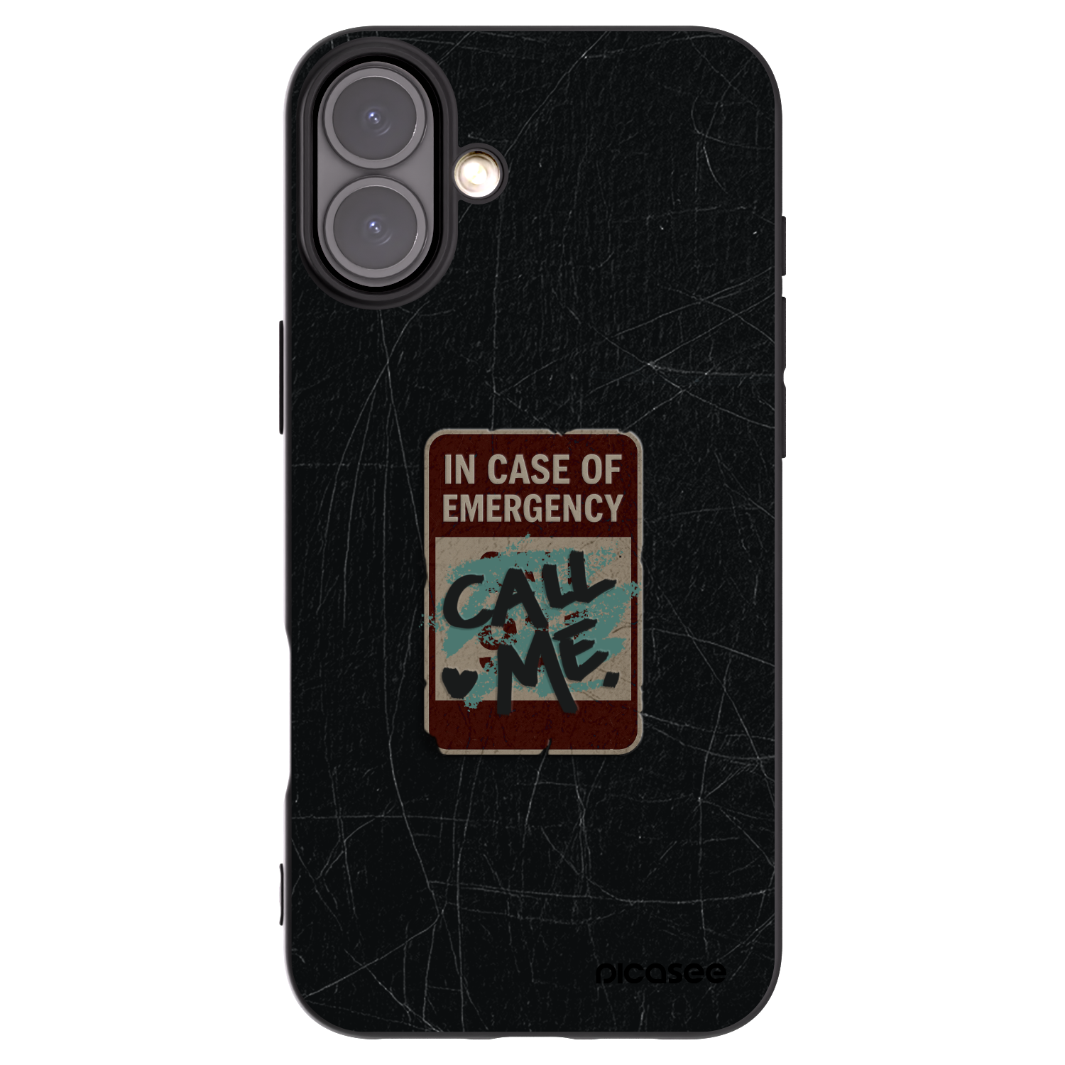 Picasee husă neagră din silicon pentru Apple iPhone 16 Plus - EMERGENCY