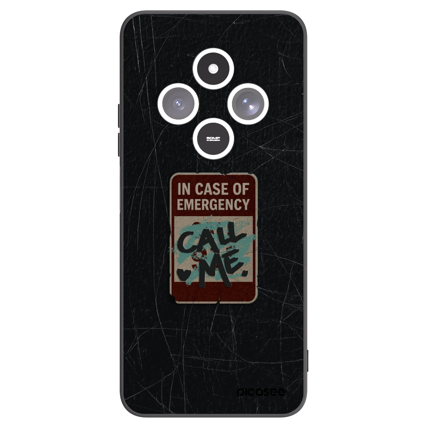 Picasee husă neagră din silicon pentru Xiaomi Redmi 14C - EMERGENCY