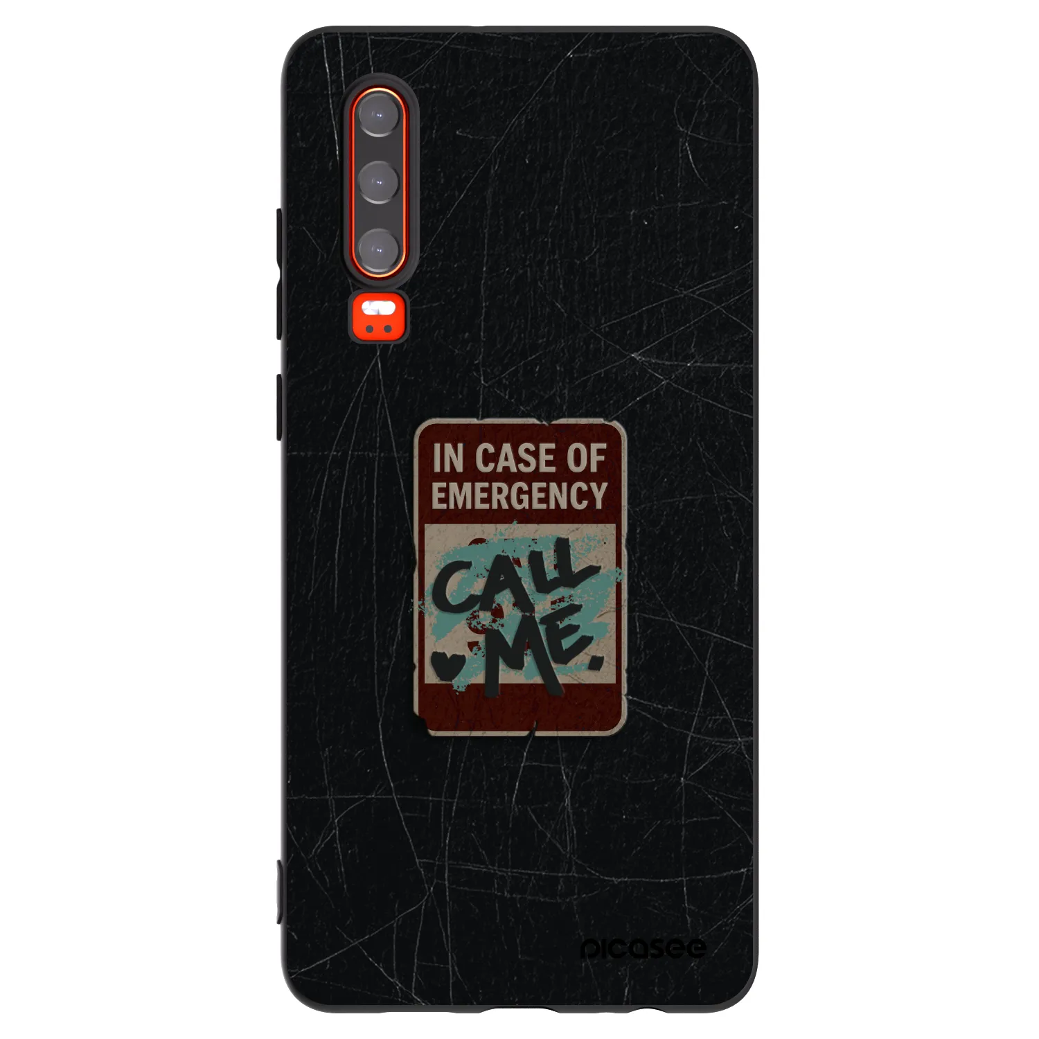 Picasee husă neagră din silicon pentru Huawei P30 - EMERGENCY