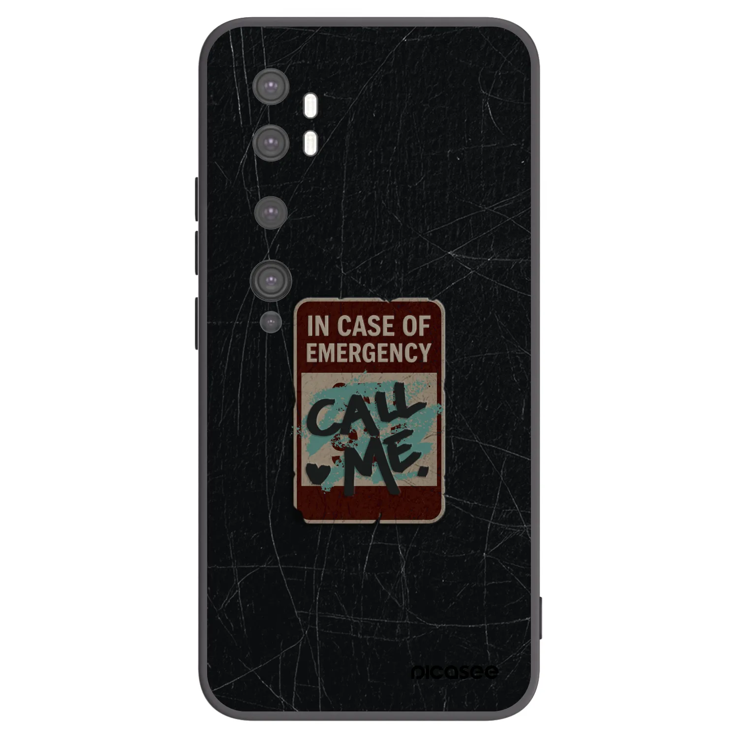 Picasee husă neagră din silicon pentru Xiaomi Mi Note 10 (Pro) - EMERGENCY