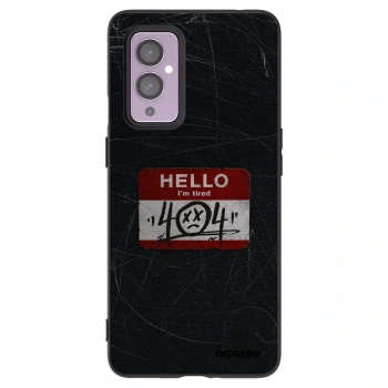 Picasee husă neagră din silicon pentru OnePlus 9 - HELLO 404