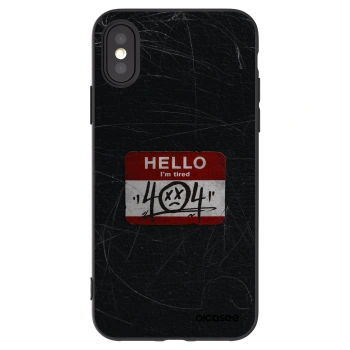 Picasee husă neagră din silicon pentru Apple iPhone X/XS - HELLO 404