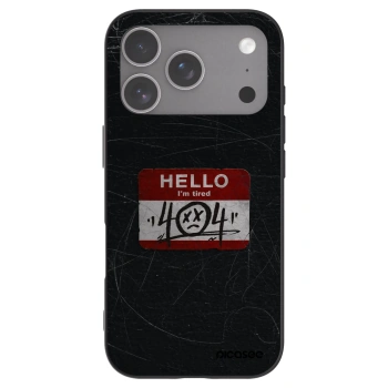 Picasee husă neagră din silicon pentru Apple iPhone 18 Pro - HELLO 404