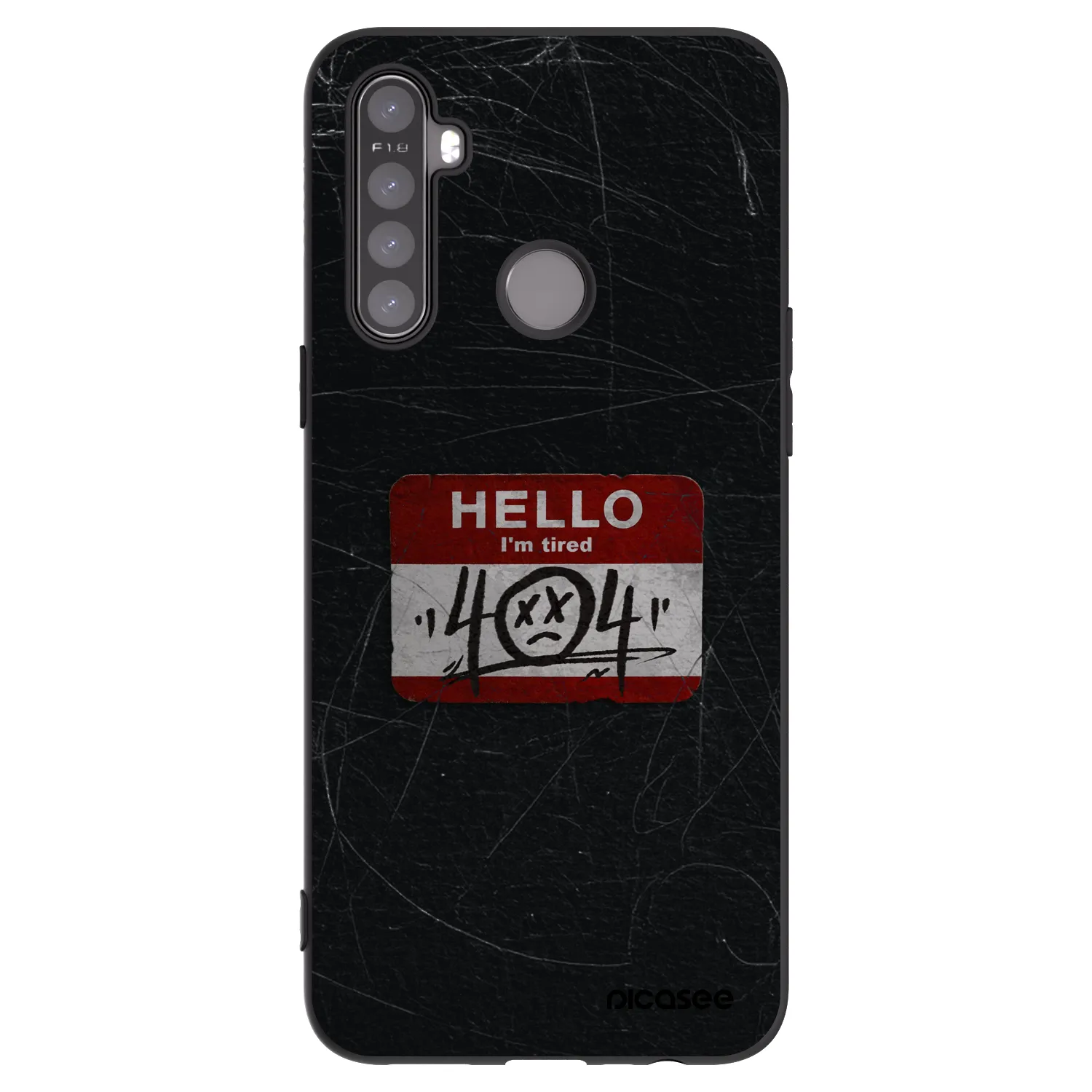 Picasee husă neagră din silicon pentru Realme 6i - HELLO 404
