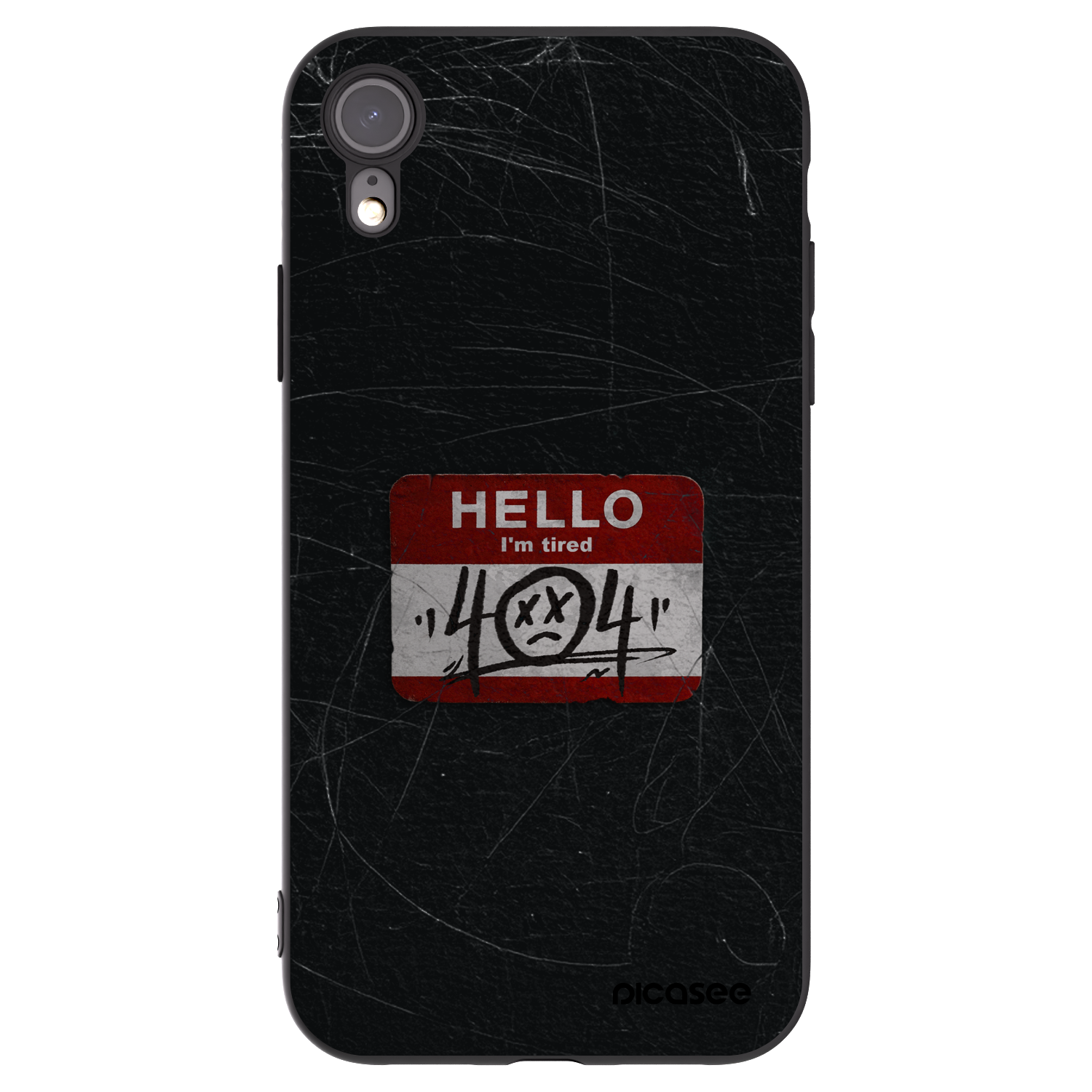 Picasee husă neagră din silicon pentru Apple iPhone XR - HELLO 404
