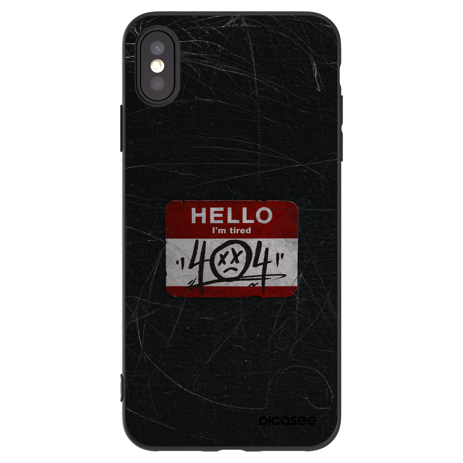 Picasee husă neagră din silicon pentru Apple iPhone XS Max - HELLO 404
