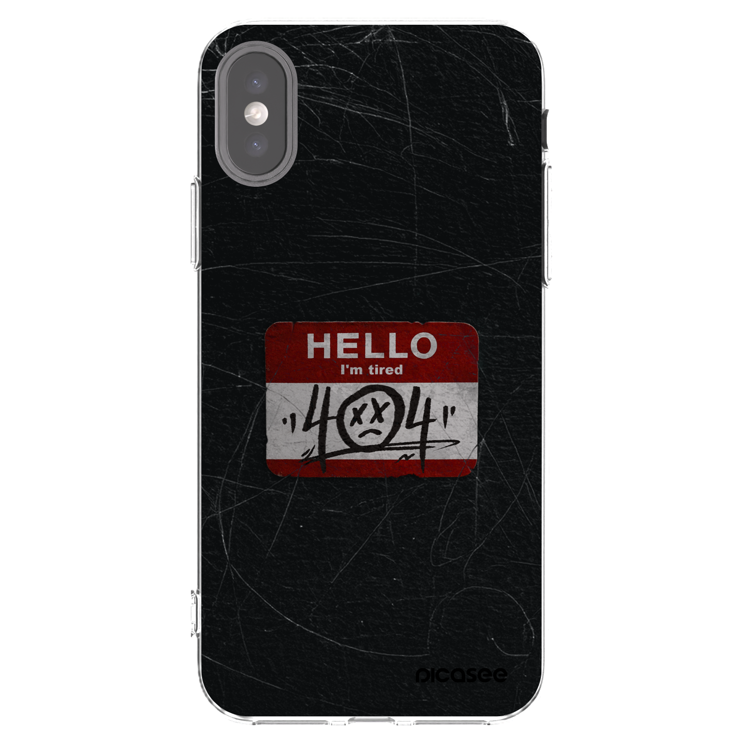 Picasee husă transparentă din silicon pentru Apple iPhone X/XS - HELLO 404