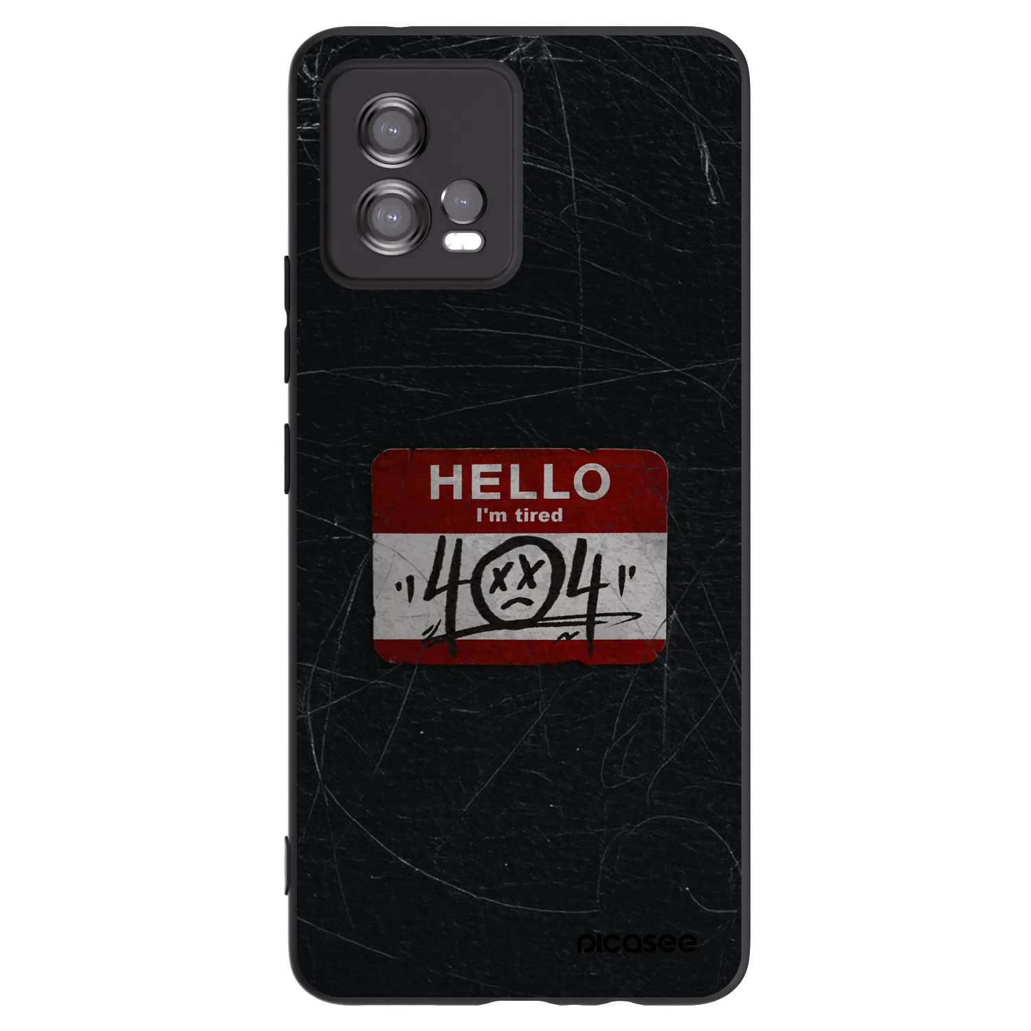 Picasee husă neagră din silicon pentru Motorola Moto G72 - HELLO 404