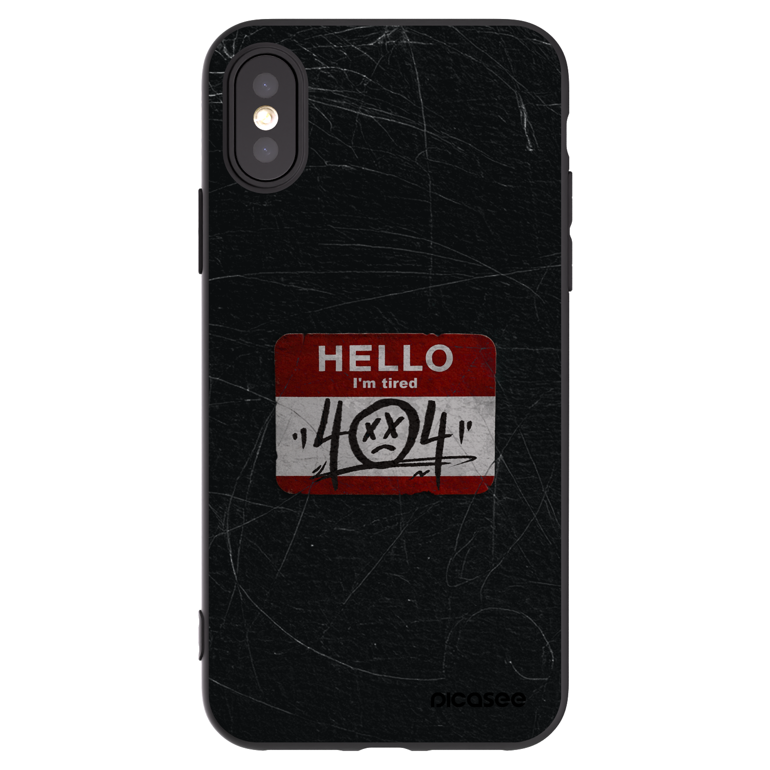 Picasee husă neagră din silicon pentru Apple iPhone X/XS - HELLO 404