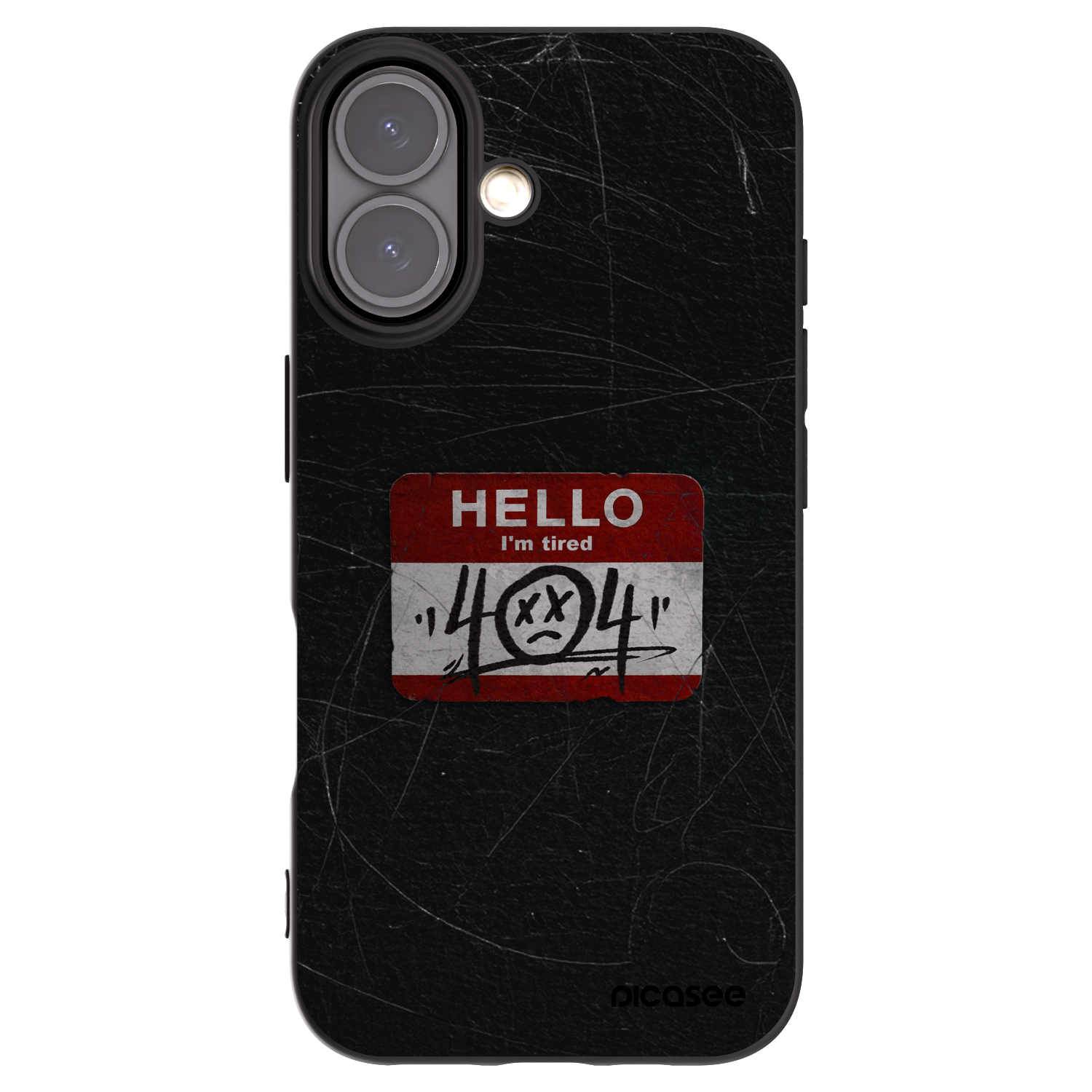Picasee husă neagră din silicon pentru Apple iPhone 16 - HELLO 404