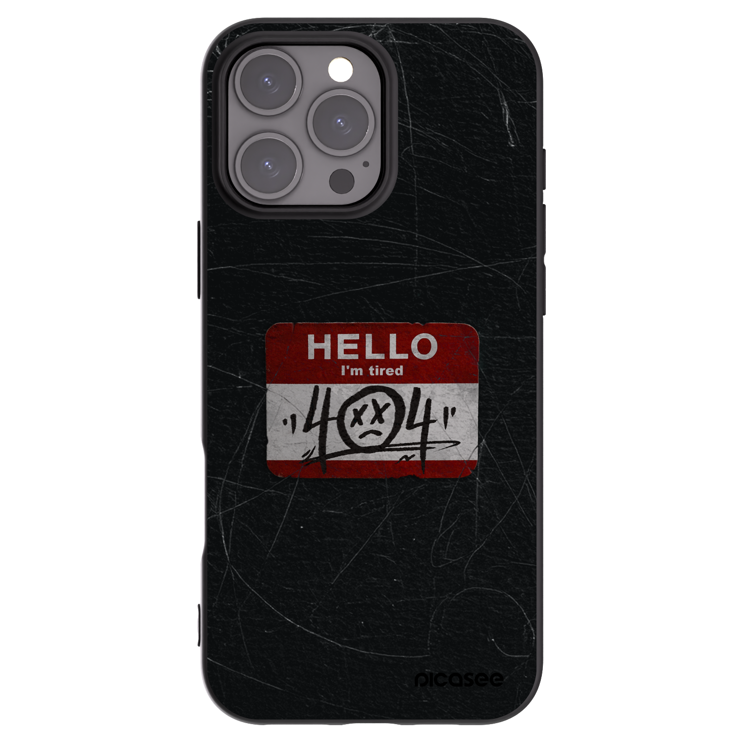 Picasee husă neagră din silicon pentru Apple iPhone 16 Pro Max - HELLO 404