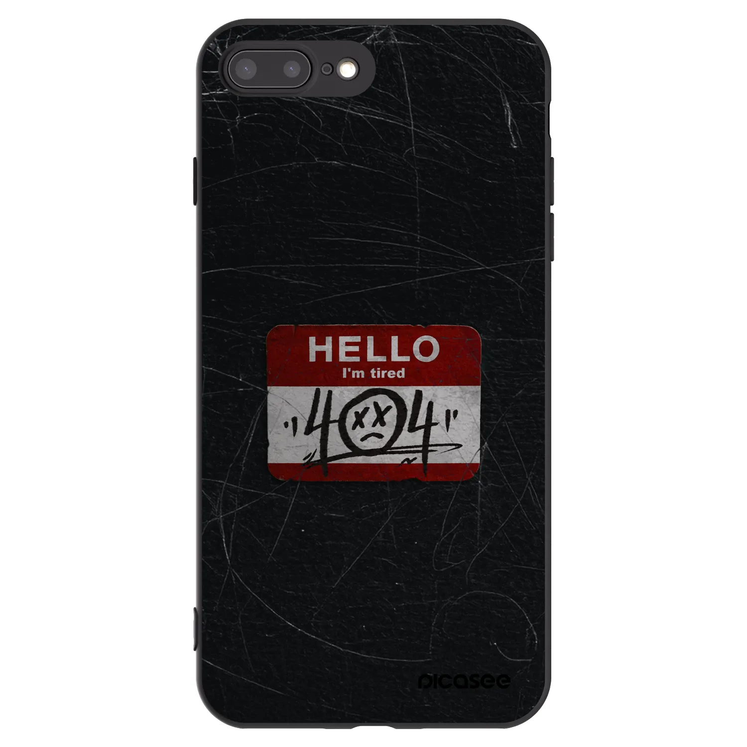Picasee husă neagră din silicon pentru Apple iPhone 8 Plus - HELLO 404